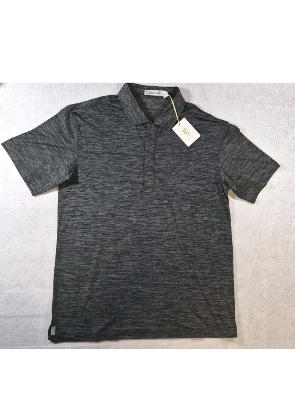 Cariloha Polo Shirt Men’s XXL Gray Black Bamboo Blend Golf Shirt S/Sleeve NWT